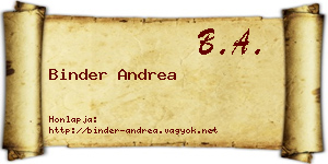 Binder Andrea névjegykártya