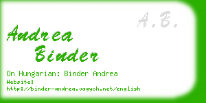 andrea binder business card